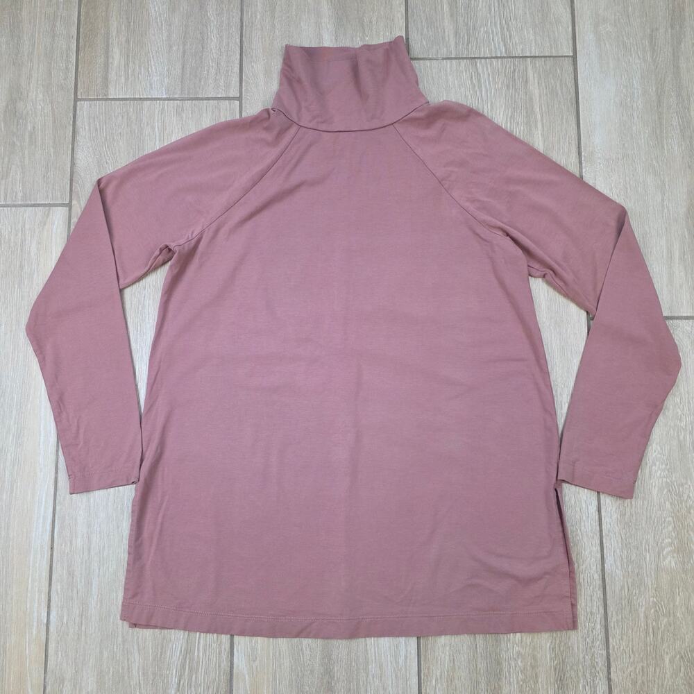J Jill Luxe Supima Turtleneck Tunic Womens S Dusty Rose Tencel Modal